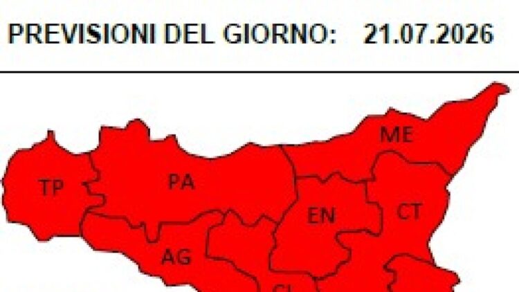 Protezione civile, allerta rossa domani in Sicilia per rischi incendio
